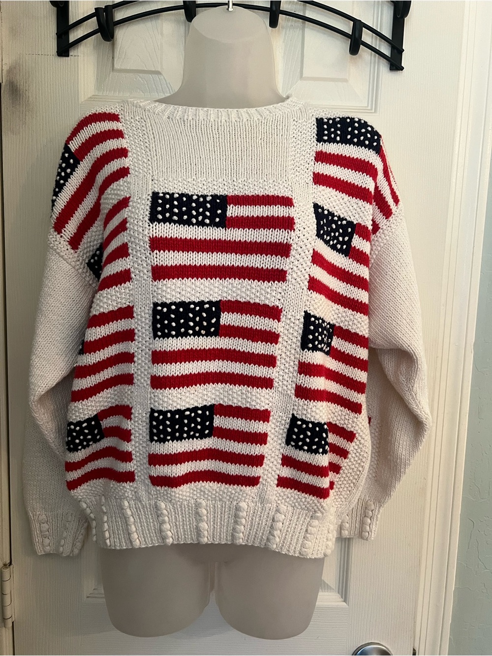 VTG Marisa Christina classics novelty American flag print sweater medium